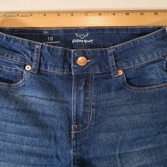 Victory Heart Slim Fit Jeans Size 10 Blue Denim Mid Rise Stretch Bangladesh - Picture 3 of 9